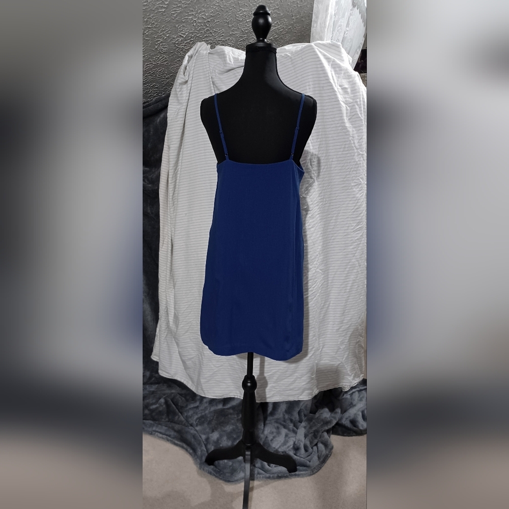 NWT Banana Republic Linen-Blend Strappy Mini Dress Size Small In Cape Blue - Picture 5 of 6
